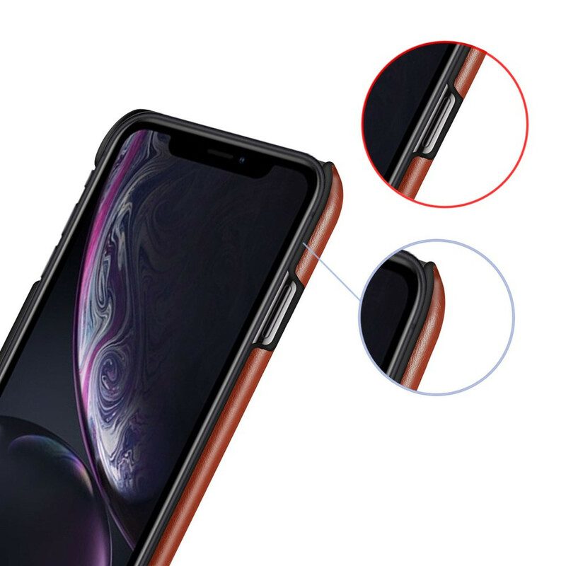 Hoesje voor iPhone 11 Pro Ksq Tweekleurig Leereffect