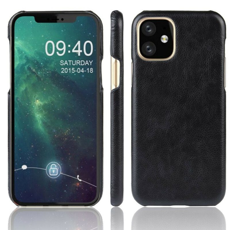 Hoesje voor iPhone 11 Pro Litchi-leereffect