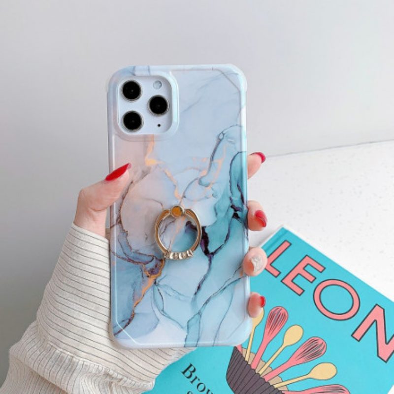 Hoesje voor iPhone 11 Pro Stijl Marmeren Ringbeugel