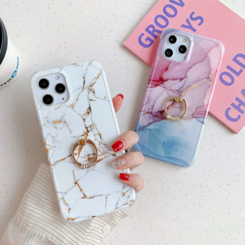 Hoesje voor iPhone 11 Pro Stijl Marmeren Ringbeugel