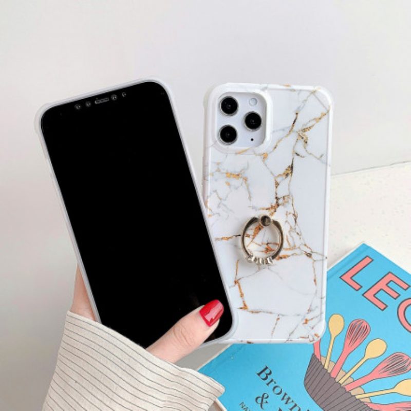 Hoesje voor iPhone 11 Pro Stijl Marmeren Ringbeugel