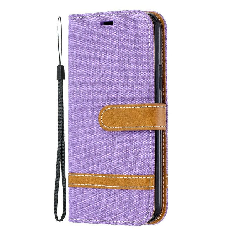 Leren Hoesje voor iPhone 11 Pro Met Ketting Band Van Stof En Leereffect