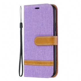 Leren Hoesje voor iPhone 11 Pro Met Ketting Band Van Stof En Leereffect