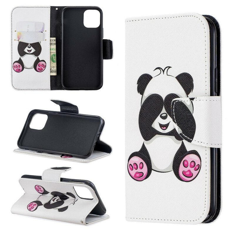 Leren Hoesje voor iPhone 11 Pro Panda-plezier