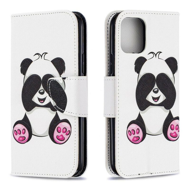 Leren Hoesje voor iPhone 11 Pro Panda-plezier