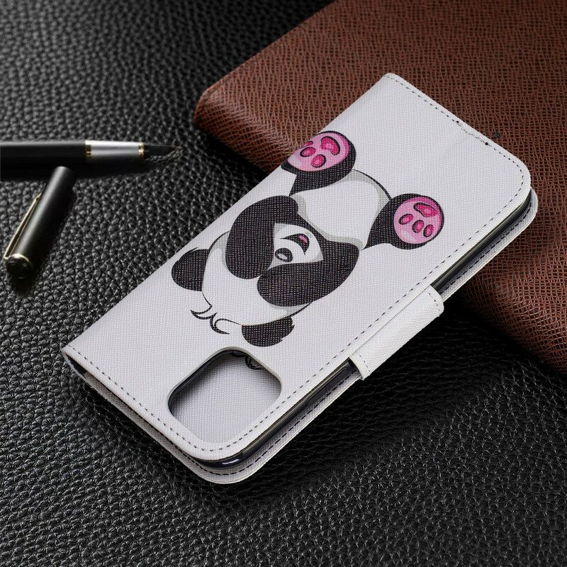 Leren Hoesje voor iPhone 11 Pro Panda-plezier