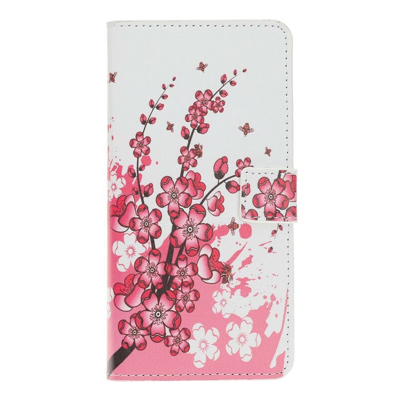 Leren Hoesje voor iPhone 11 Pro Tropische Bloemen