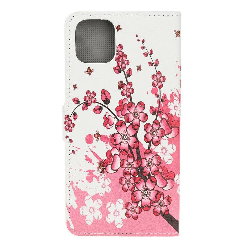 Leren Hoesje voor iPhone 11 Pro Tropische Bloemen