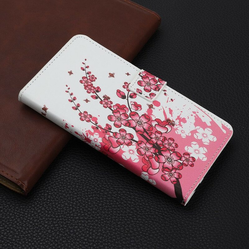 Leren Hoesje voor iPhone 11 Pro Tropische Bloemen