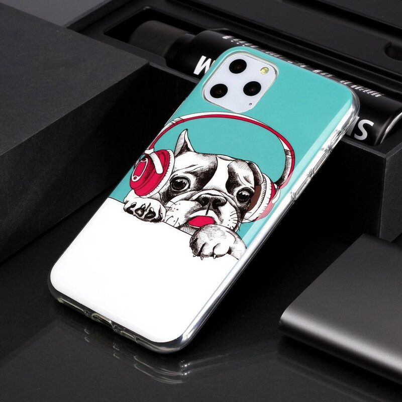 Telefoonhoesje voor iPhone 11 Pro Fluorescerende Hond