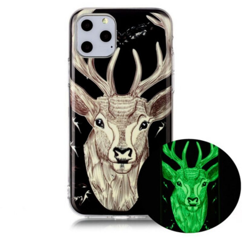 Telefoonhoesje voor iPhone 11 Pro Fluorescerende Majestueuze Herten