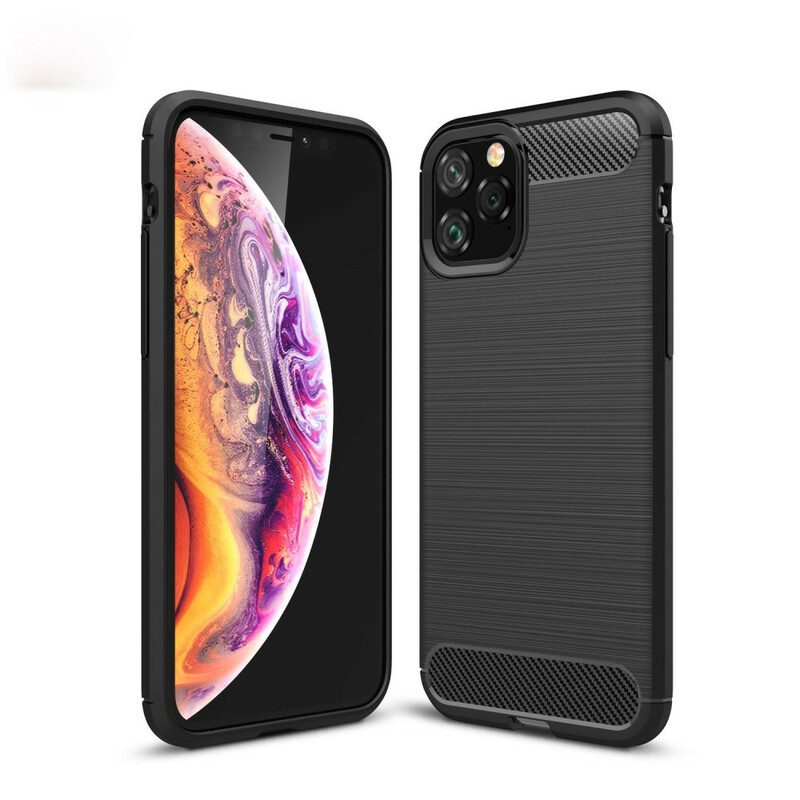 Telefoonhoesje voor iPhone 11 Pro Geborstelde Koolstofvezel