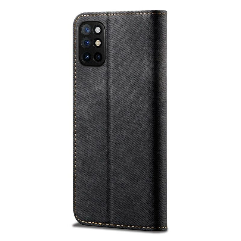 Bescherming Hoesje voor OnePlus 8T Folio-hoesje De Textuur Van Jeans Van Het Leer Van Het Imitatieleer