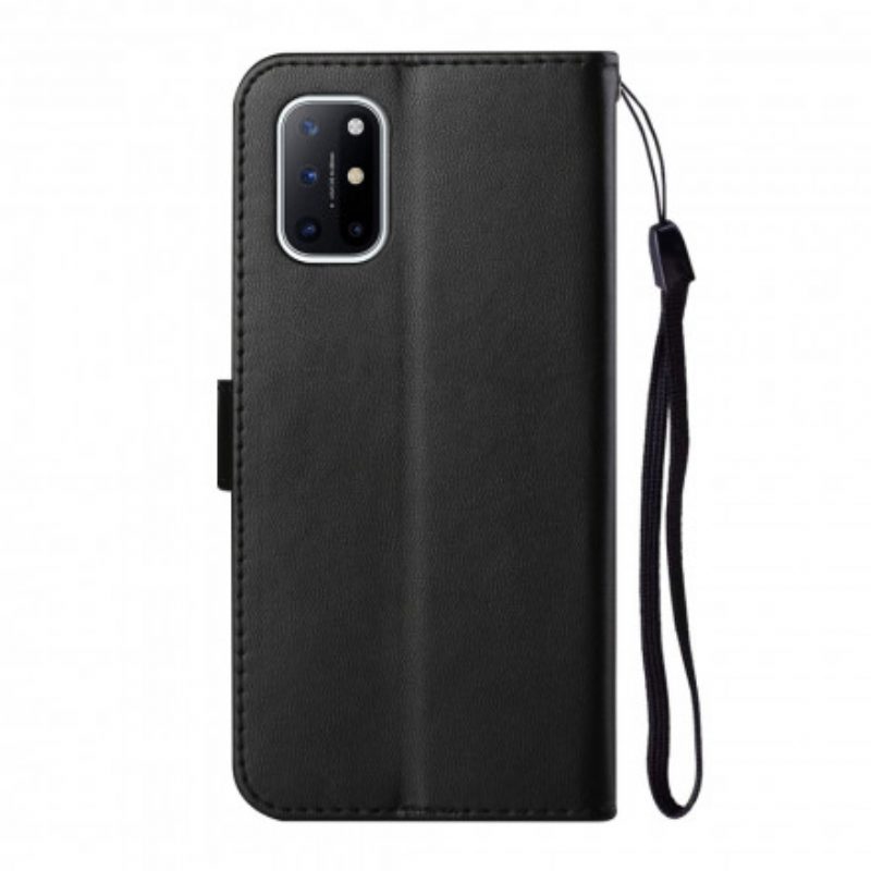 Folio-hoesje voor OnePlus 8T Met Ketting Effen Kleur Serie Strappy