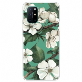 Hoesje voor OnePlus 8T Geschilderde Witte Bloemen