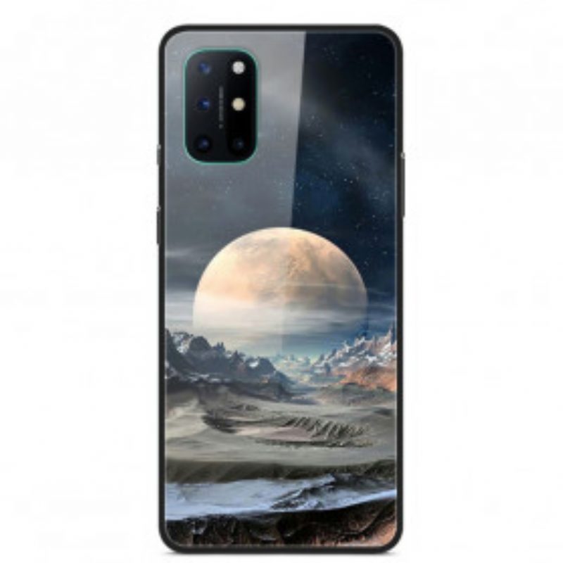 Hoesje voor OnePlus 8T Space Moon Gehard Glas