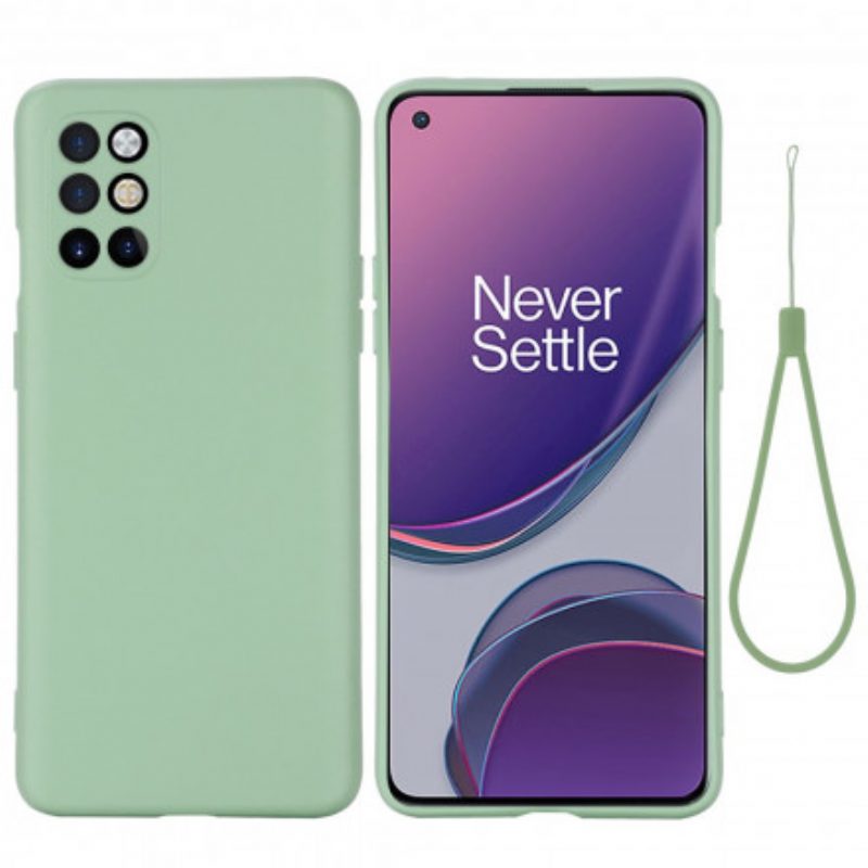 Hoesje voor OnePlus 8T Vloeibare Siliconen Met Sleutelkoord