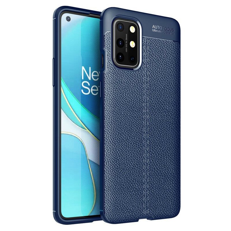 Telefoonhoesje voor OnePlus 8T Dubbellijnig Litchi-leereffect