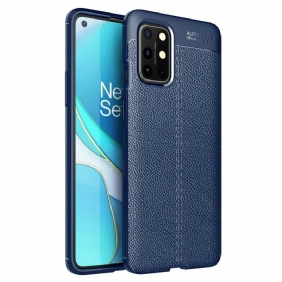 Telefoonhoesje voor OnePlus 8T Dubbellijnig Litchi-leereffect