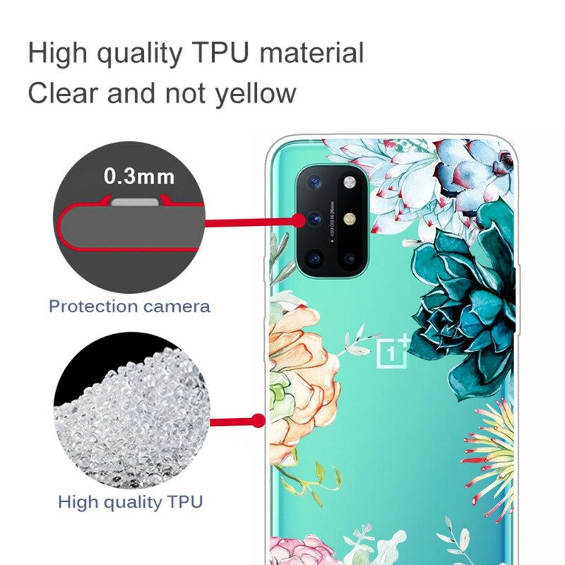 Telefoonhoesje voor OnePlus 8T Naadloze Aquarel Bloemen