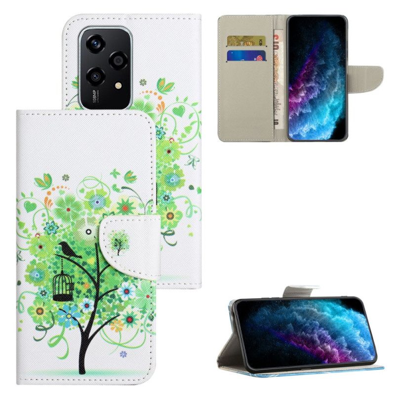 Flip Case Leren Honor 200 Lite Groene Boom