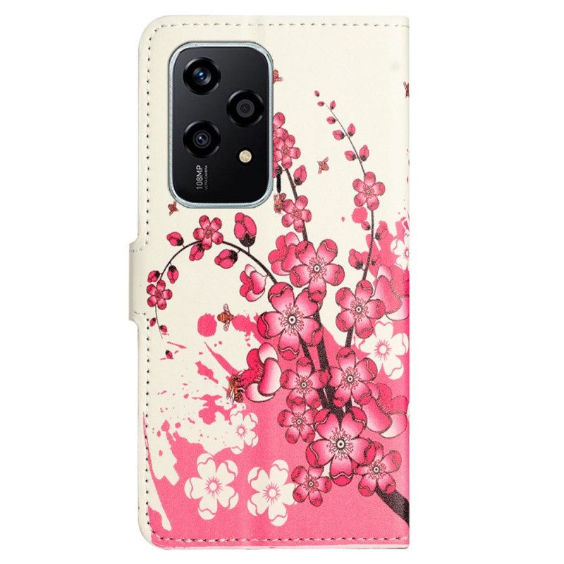 Folio-hoesje Honor 200 Lite Telefoonhoesje Tropische Bloemen