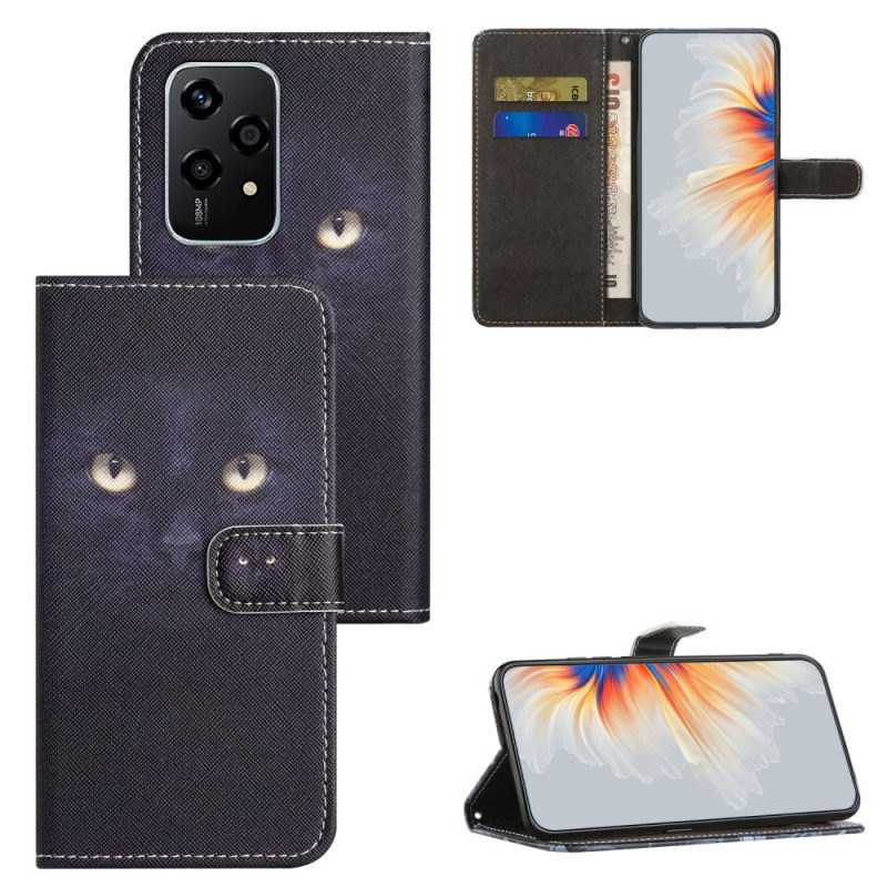 Leren Hoesje Honor 200 Lite Kattenogen Met Bandjes Bescherming Hoesje