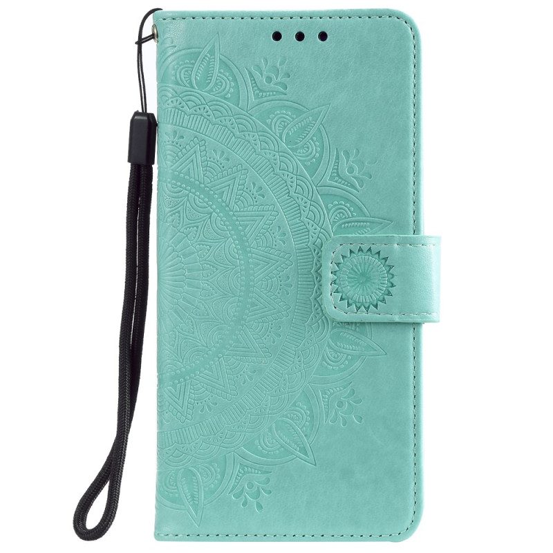 Leren Hoesje Honor 200 Lite Mandala Zon Met Riem Bescherming Hoesje