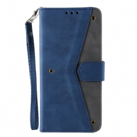 Leren Hoesje Honor 200 Lite Tweekleurige Retroband Bescherming Hoesje