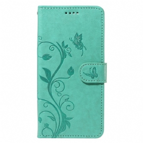 Leren Hoesje Honor 200 Lite Vlinders En Bloemen Bescherming Hoesje