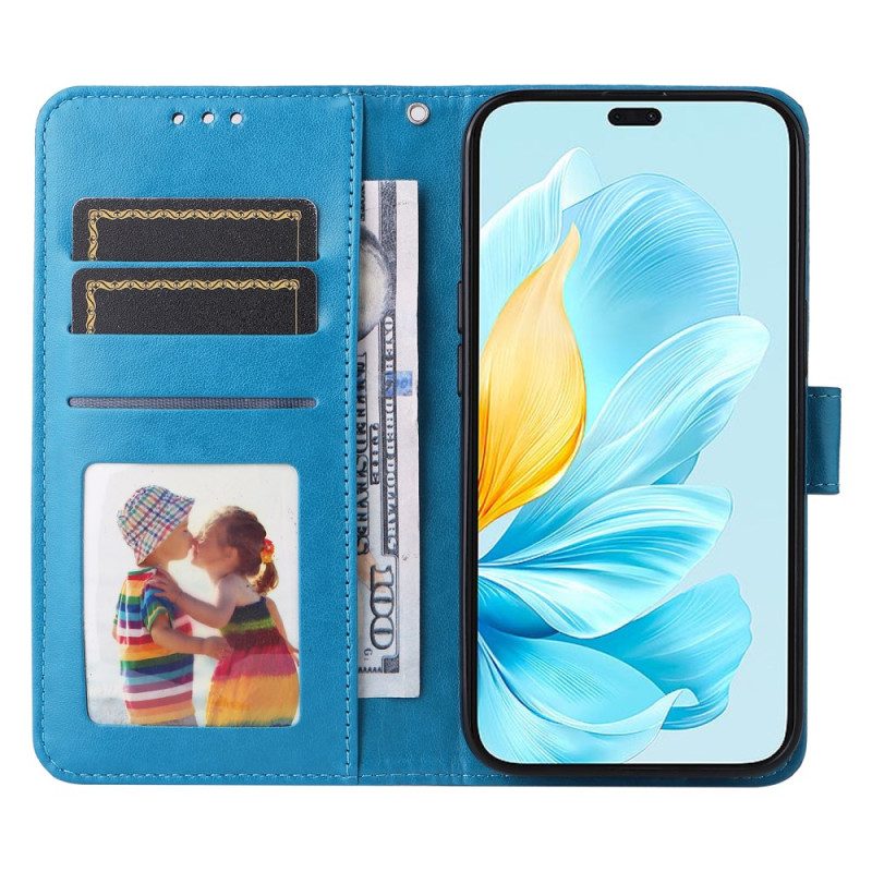 Leren Hoesje Honor 200 Lite Zonnebloempatroon Bescherming Hoesje