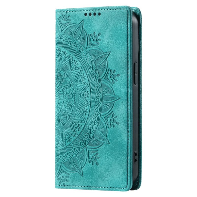 Leren Hoesje Voor Honor 200 Lite Mandala-patroon Met Suède-effect