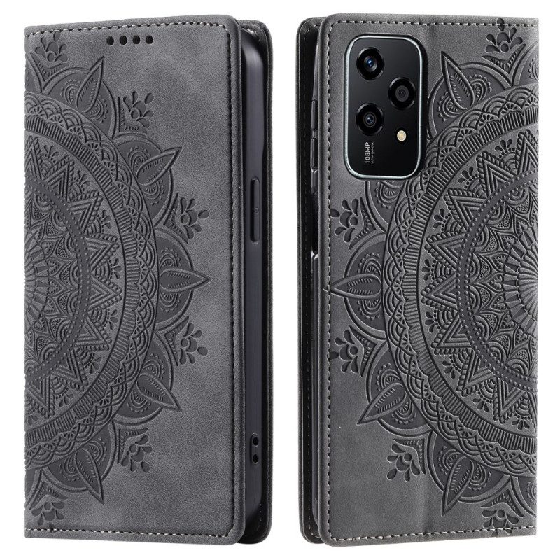 Leren Hoesje Voor Honor 200 Lite Mandala-patroon Met Suède-effect