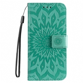 Leren Hoesje Voor Honor 200 Lite Zonne-mandala Met Riem