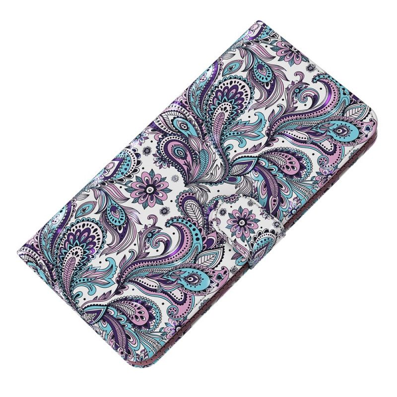 Folio-hoesje voor Google Pixel 7 Pro Met Ketting Paisley-patroon Met Bandjes