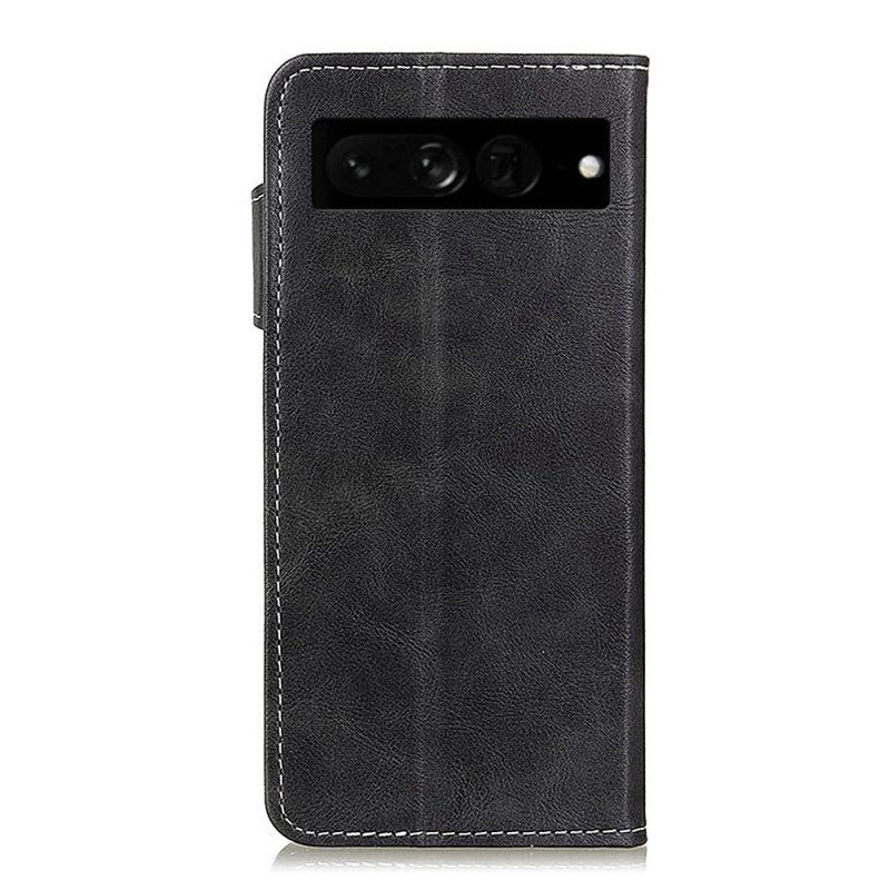 Leren Hoesje voor Google Pixel 7 Pro Artistieke Knop