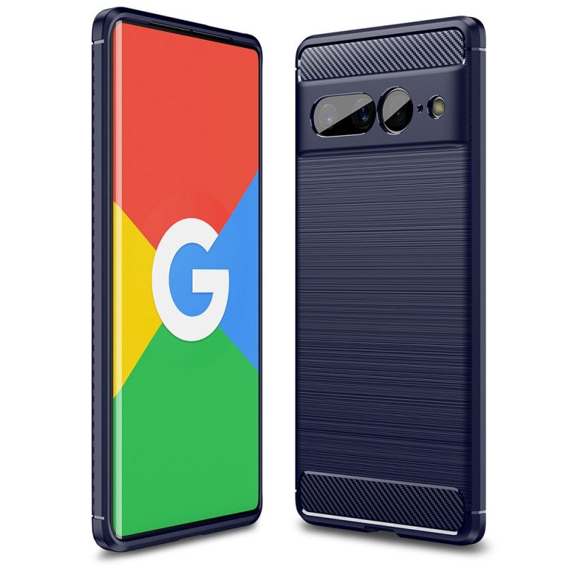 Telefoonhoesje voor Google Pixel 7 Pro Geborstelde Koolstofvezel