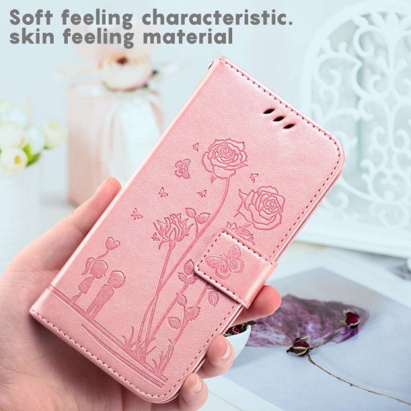 Flip Case voor Samsung Galaxy A13 Met Ketting Strappy Litchi Lederen Stijl