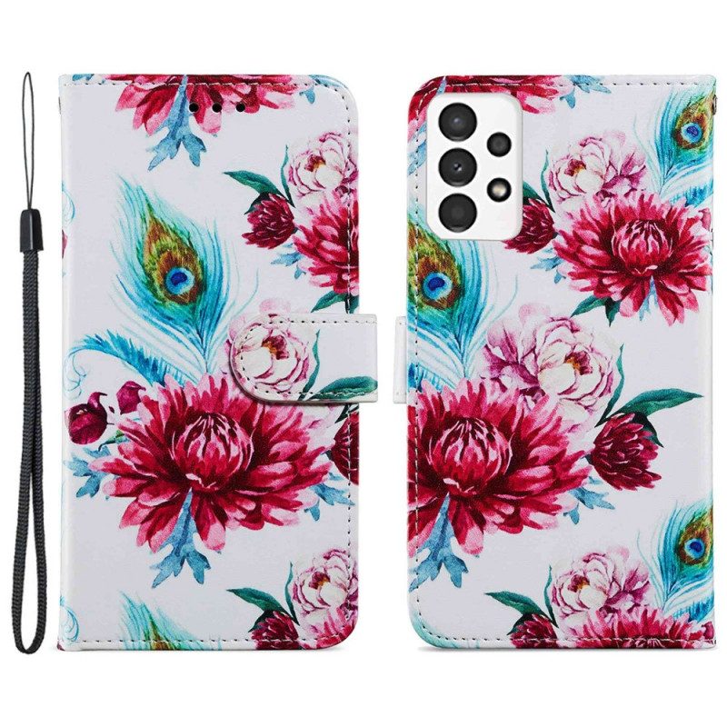 Folio-hoesje voor Samsung Galaxy A13 String Safari Dieren