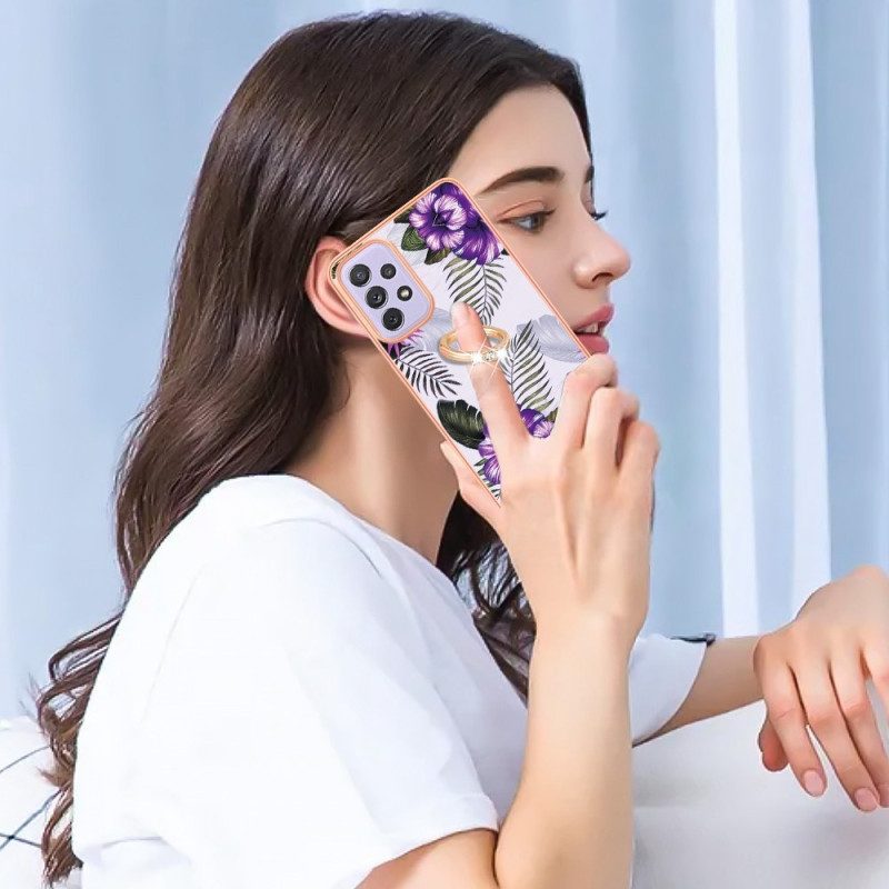 Hoesje voor Samsung Galaxy A13 Bloemen String Kat