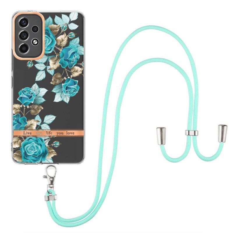 Telefoonhoesje voor Samsung Galaxy A13 Met Koord Mandala Zon Met Lanyard