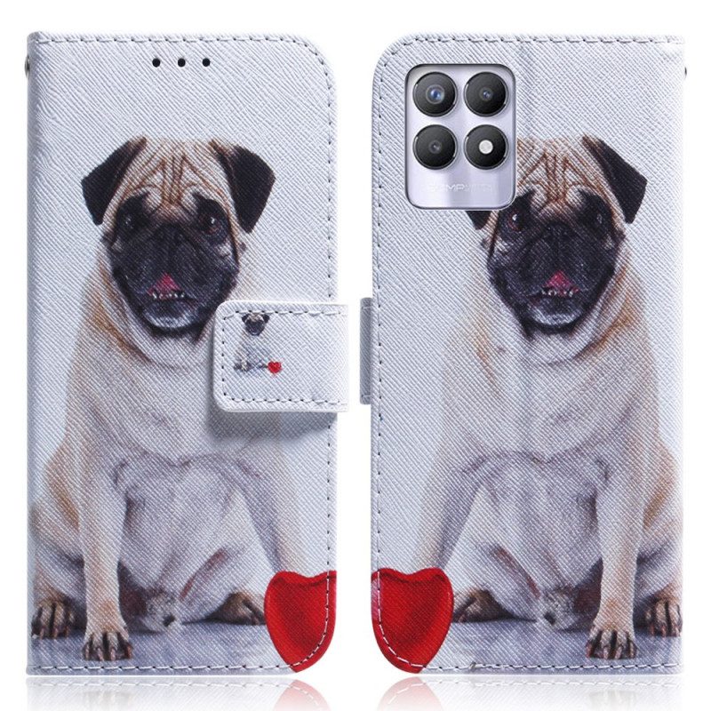 Flip Case voor Realme 8i Mops Hond