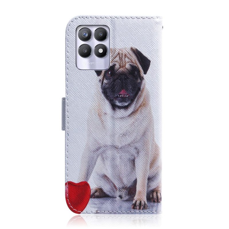 Flip Case voor Realme 8i Mops Hond