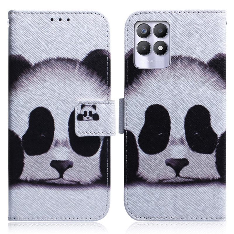 Flip Case voor Realme 8i Panda Gezicht