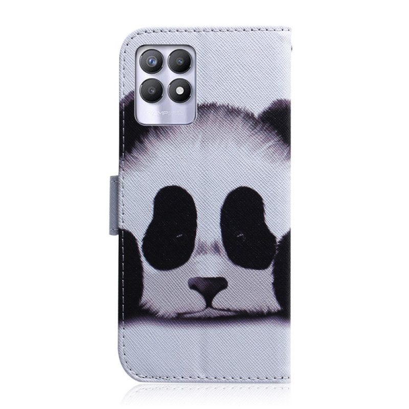 Flip Case voor Realme 8i Panda Gezicht