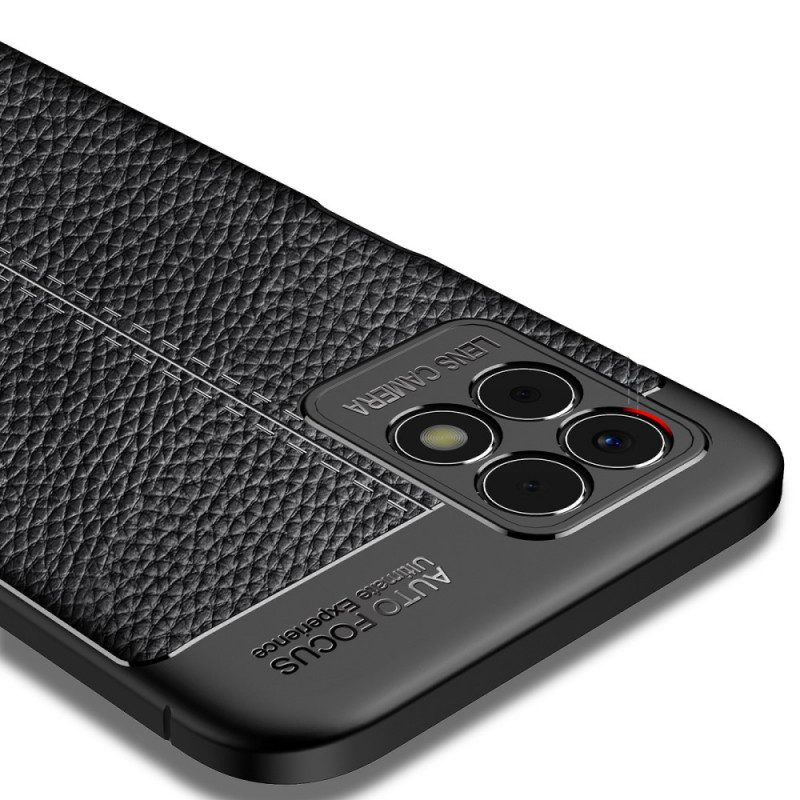 Telefoonhoesje voor Realme 8i Dubbellijnig Litchi-leereffect