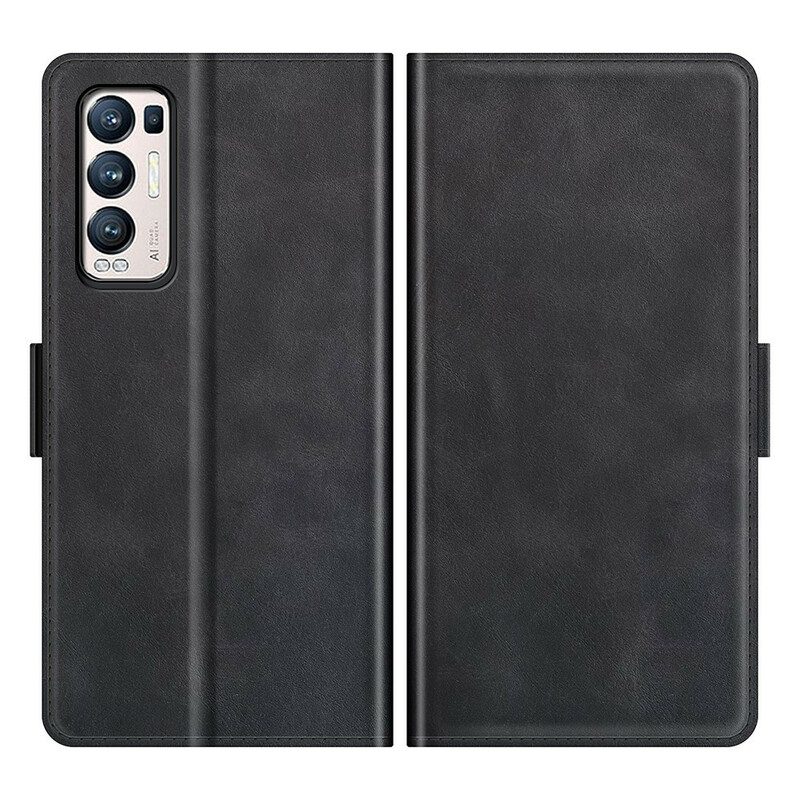 Folio-hoesje voor Oppo Find X3 Neo Flip Case Klassieke Dubbele Klep