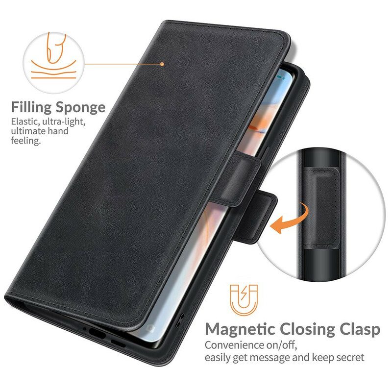 Folio-hoesje voor Oppo Find X3 Neo Flip Case Klassieke Dubbele Klep