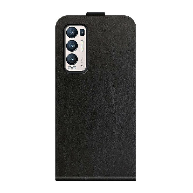 Folio-hoesje voor Oppo Find X3 Neo Flip Case Verticale Flap Met Leereffect