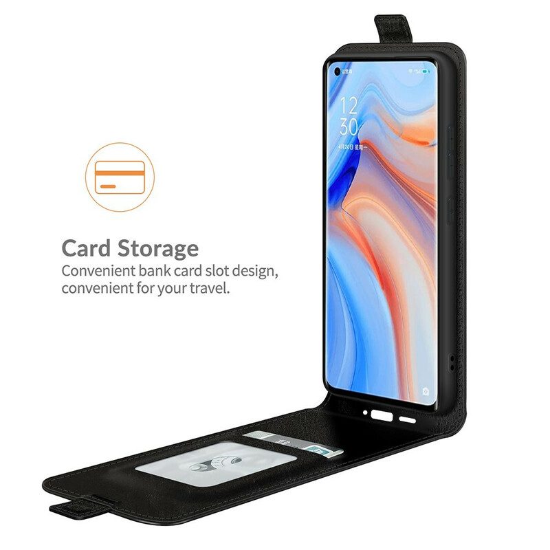 Folio-hoesje voor Oppo Find X3 Neo Flip Case Verticale Flap Met Leereffect